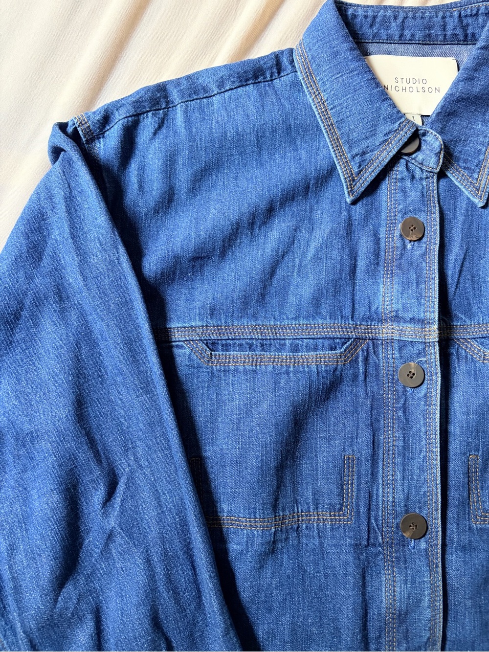 Studio Nicholson Blue Denim Button-Down Shirt - Picture 2 of 10